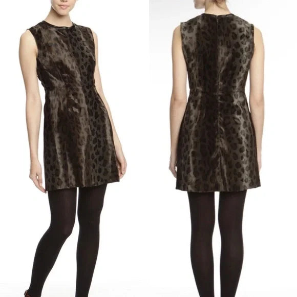 Sportmax Leopard Faux Fur dress 6/8