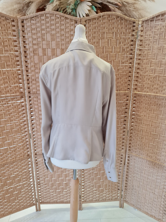 Sportsmax Champagne Pleat Front Blouse NWT Size 12