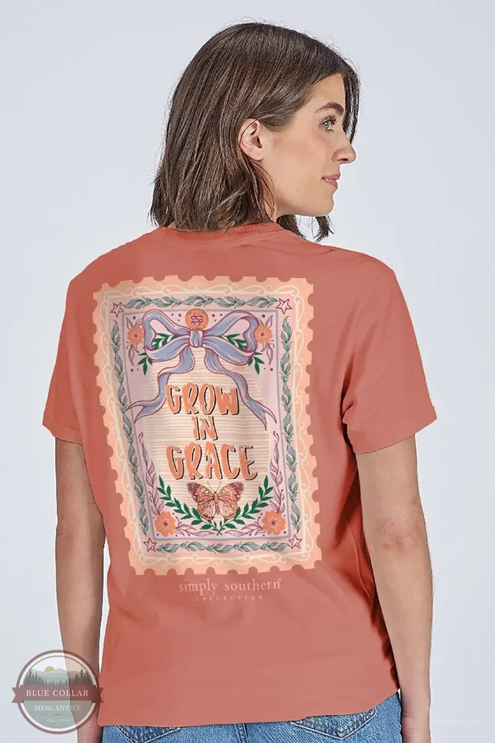 Simply Southern&nbsp;SS-GROW-MAPLE Grow In Grace Short Sleeve T-Shirt on model