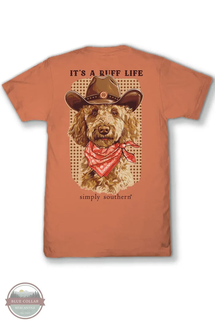 Simply Southern SS-RUFF-PAPAYA Ladies Ruff Life T-Shirt Back imprint view