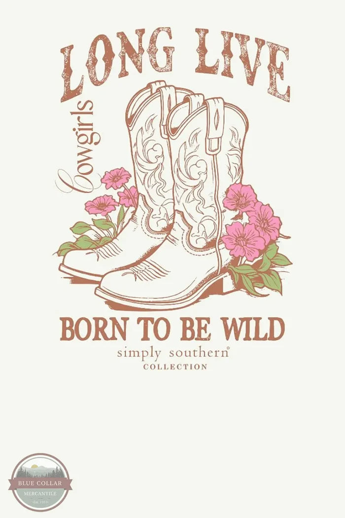 Simply Southern SS-WILD-OYSTER Long Live Cowgirl T-Shirt imprint image