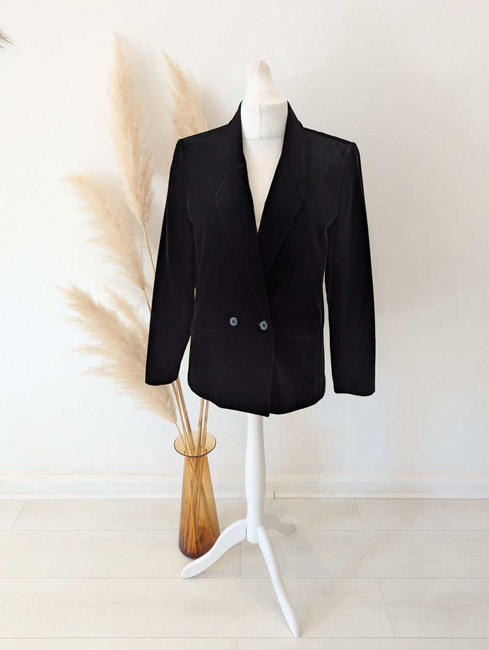 St Michaels Black Velvet Blazer 14