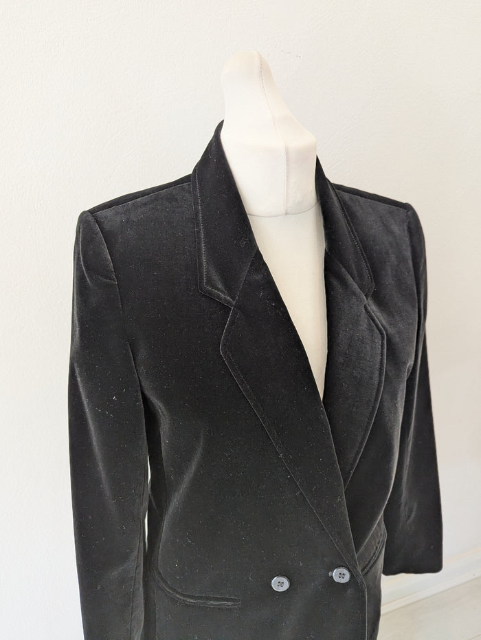 St Michaels Black Velvet Blazer 14