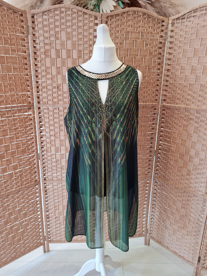 Star Julien Macdonald green/gold tunic 16