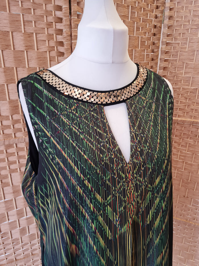 Star Julien Macdonald green/gold tunic 16