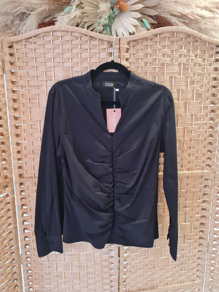 Steffen Schraut Black ruched Zip top 42
