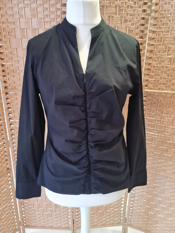 Steffen Schraut Black ruched Zip top 42