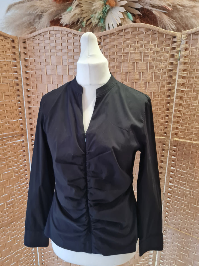 Steffen Schraut Black ruched Zip top 42
