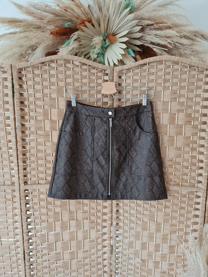 Stradivarius Brown snakeprint skirt 10
