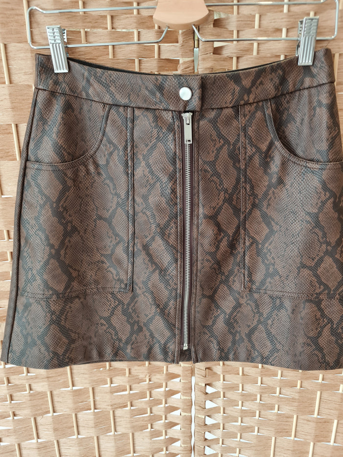 Stradivarius Brown snakeprint skirt 10
