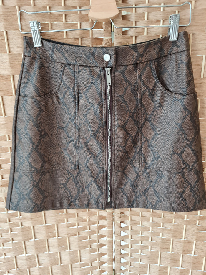 Stradivarius Brown snakeprint skirt 10