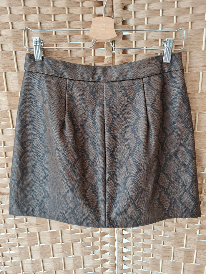 Stradivarius Brown snakeprint skirt 10