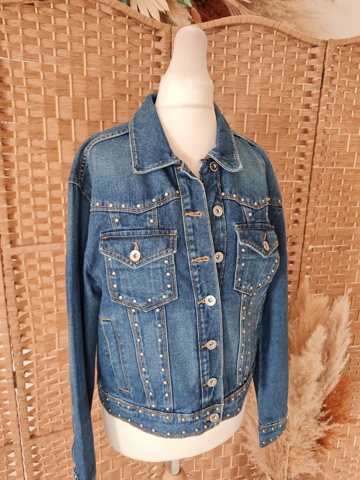 Stradivarius denim stud jacket S