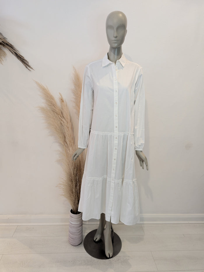 Stradivarius White Cotton Maxi L