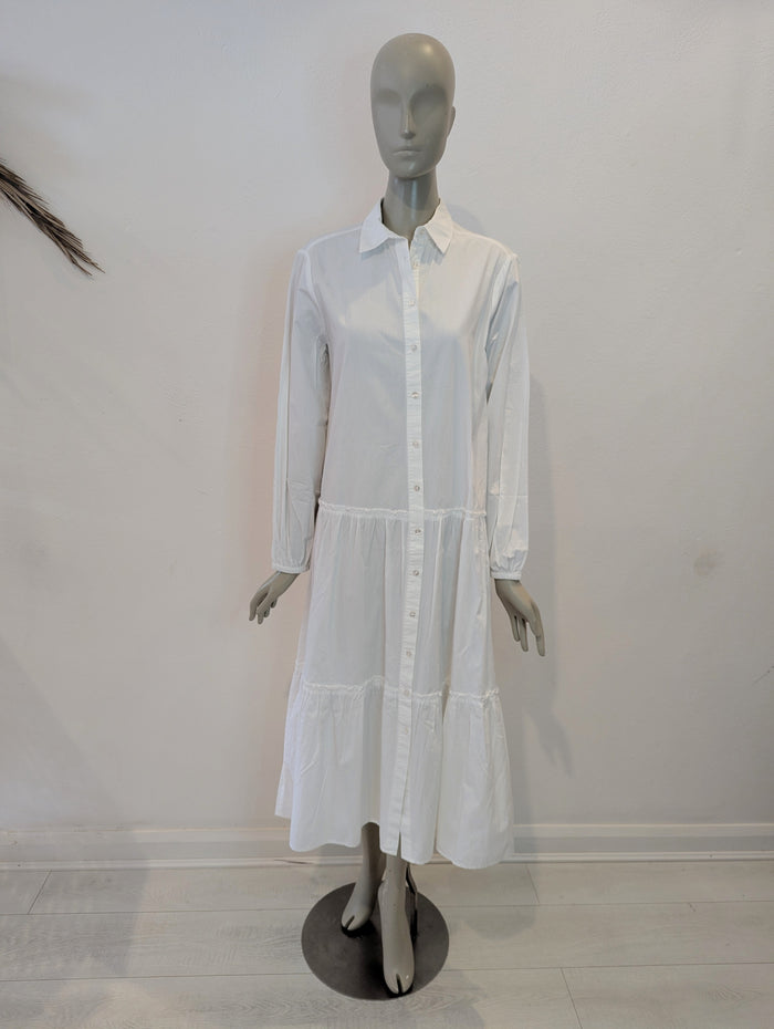 Stradivarius White Cotton Maxi L