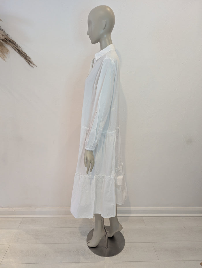 Stradivarius White Cotton Maxi L