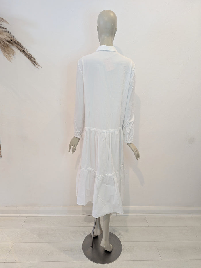 Stradivarius White Cotton Maxi L