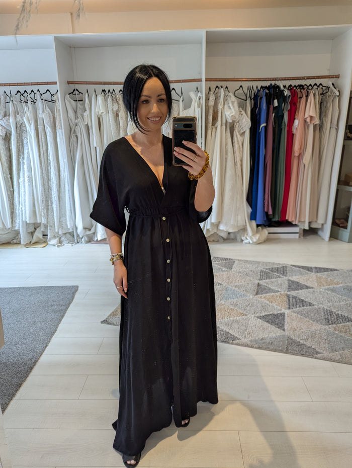 Style Hax Ava v neck maxi dress Black