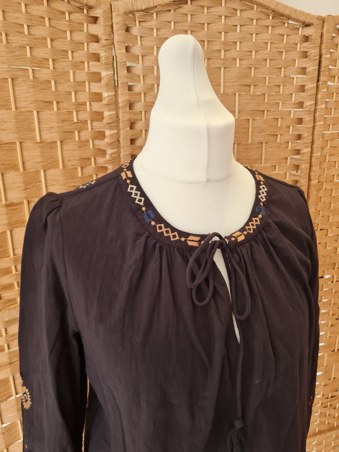 Superdry Black Embroidered Sleeve Top 12