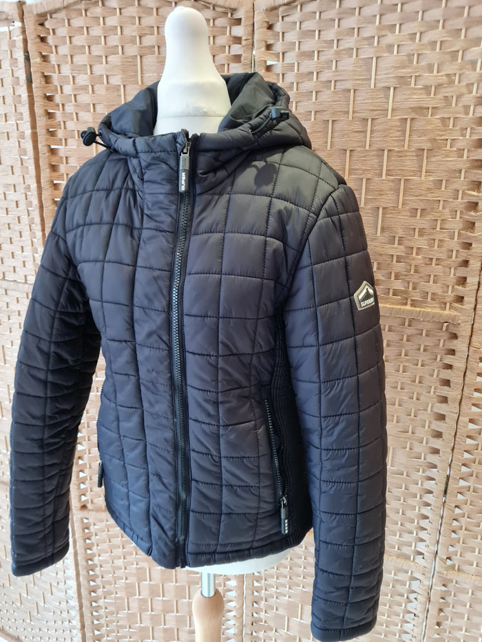 Superdry Black Padded Jacket Size Small