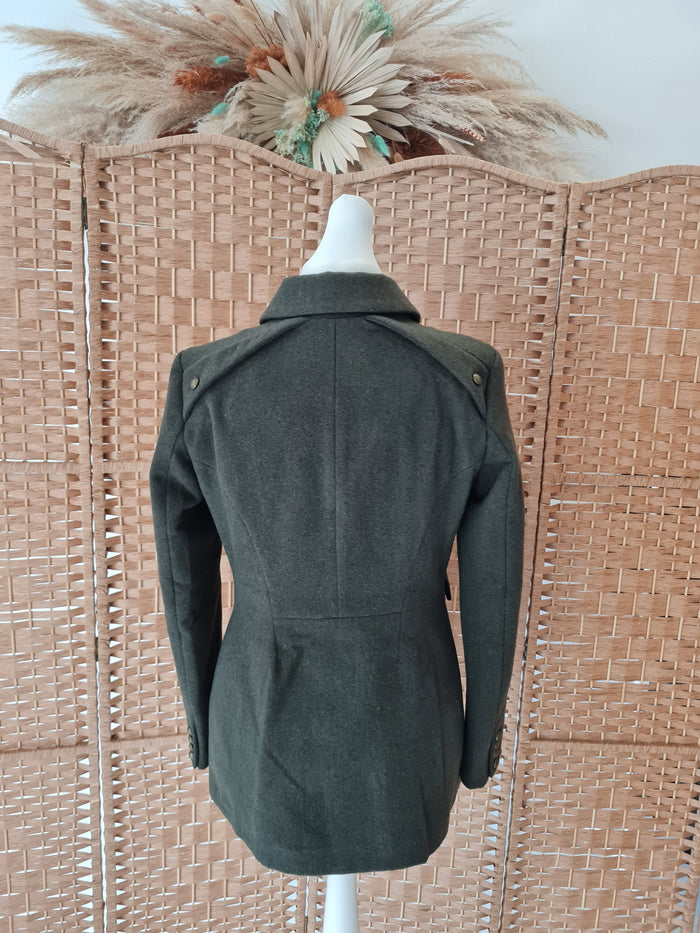 Superdry Khaki Wool coat 12 NWT