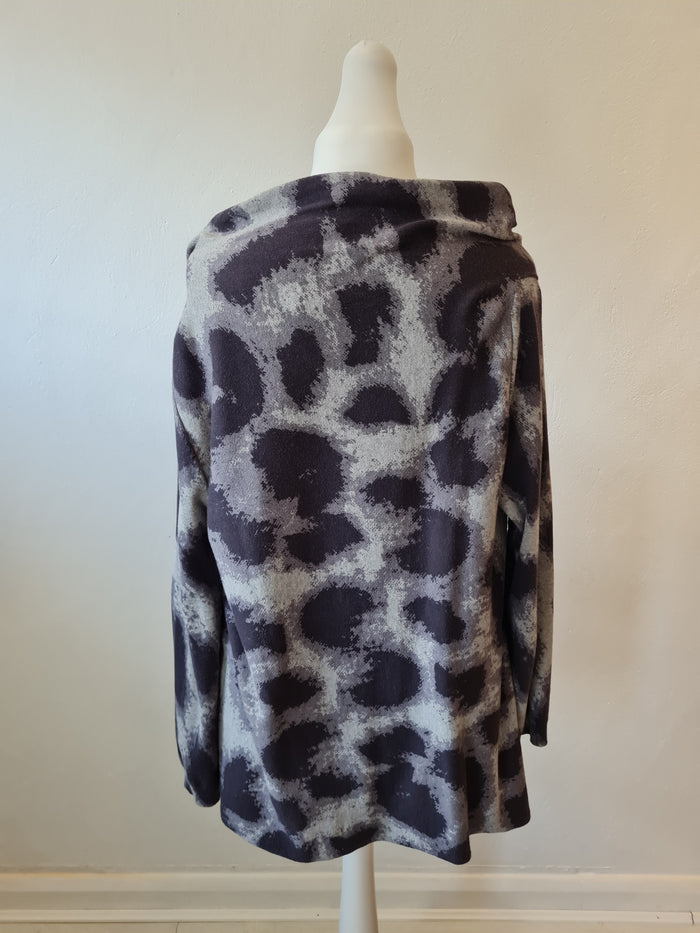 Taifun Black grey fringed Cardigan M/L