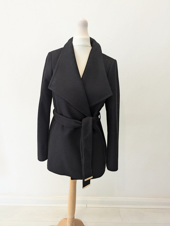 Ted Baker Black Belted Coat Size 2