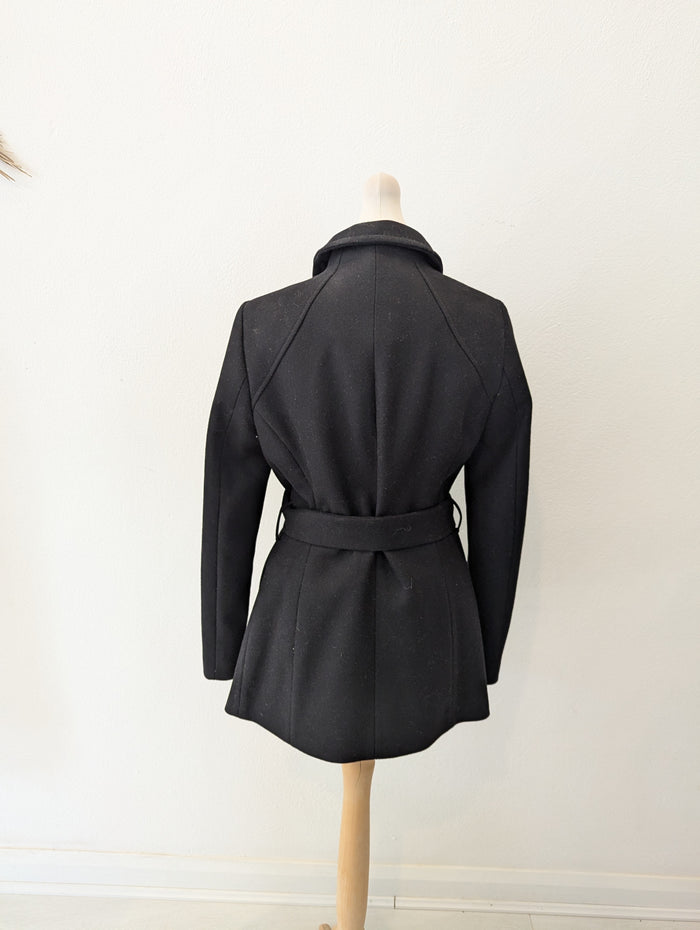 Ted Baker Black Belted Coat Size 2