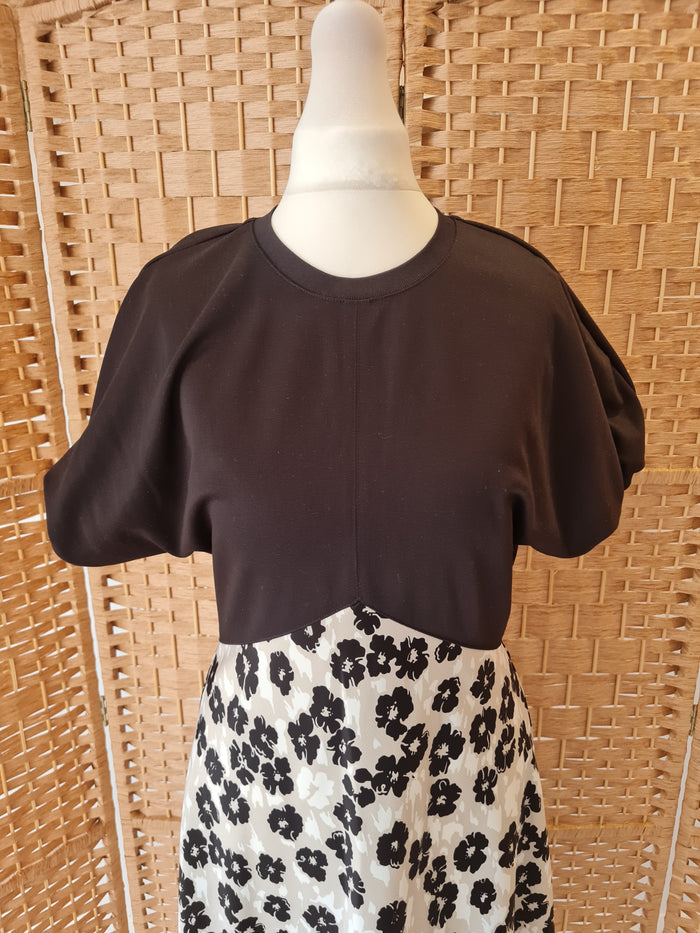 Ted Baker Greige Black Flower Dress 1