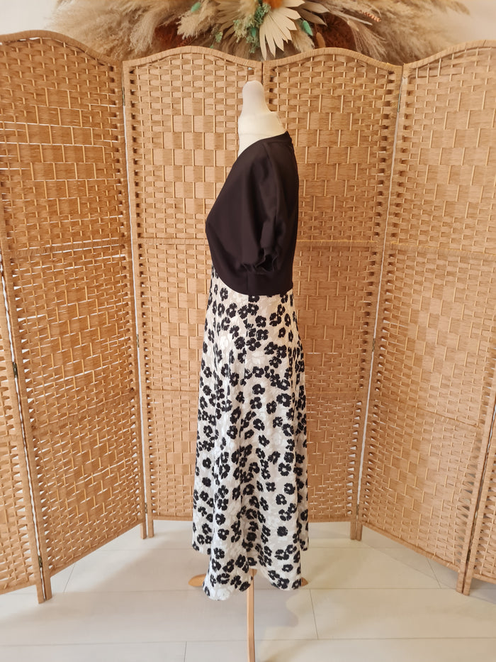 Ted Baker Greige Black Flower Dress 1