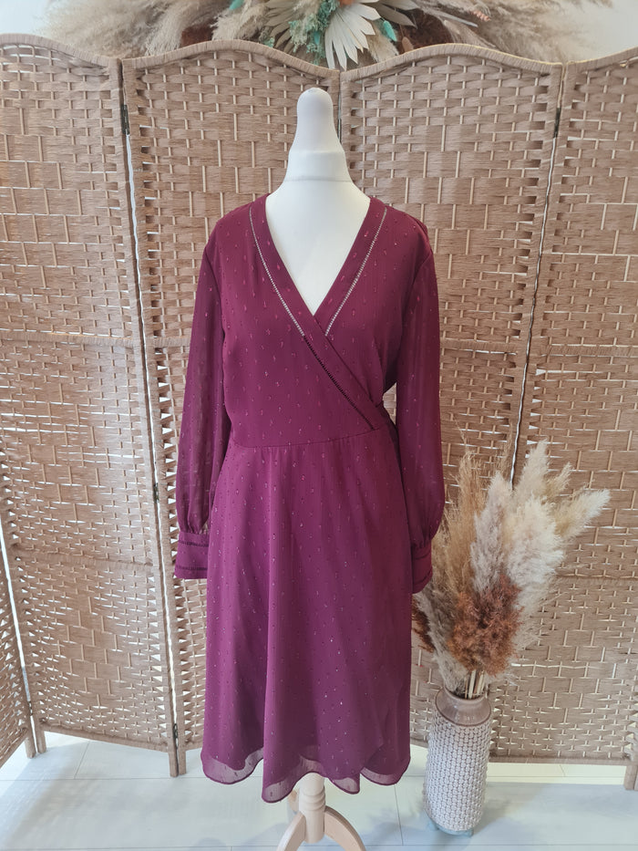 Ted Baker Maroon Wrap Dress Size 14