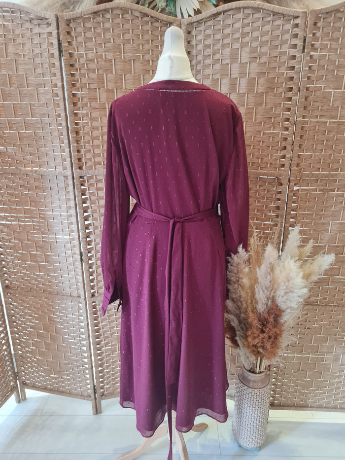 Ted Baker Maroon Wrap Dress Size 14