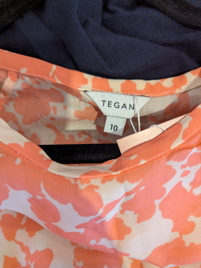 Tegan Orange Floral Silk Blouse 10