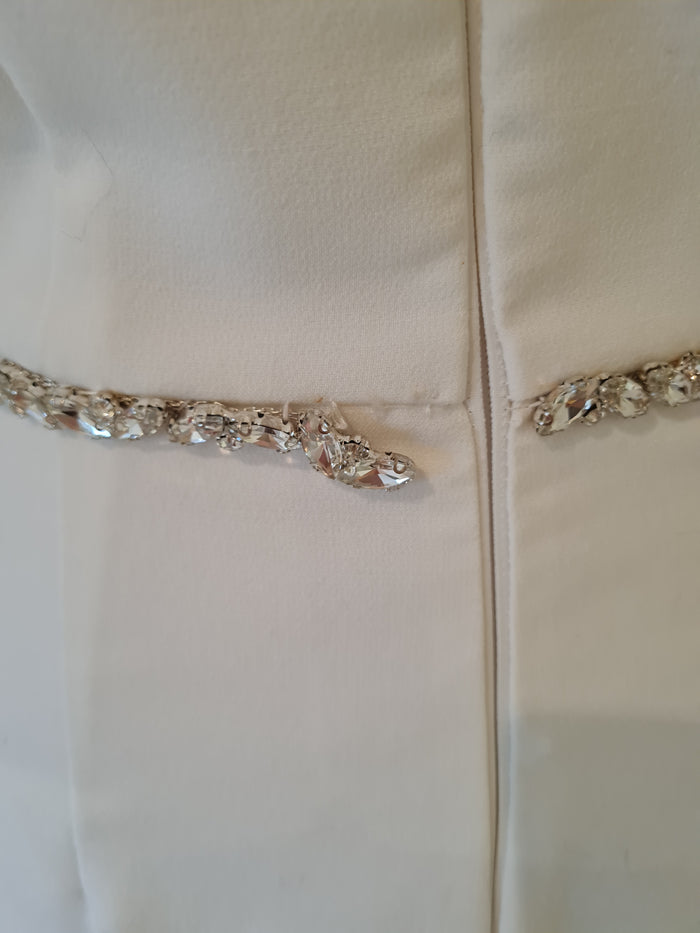 The 8th Sign White Feather trim Dress 10