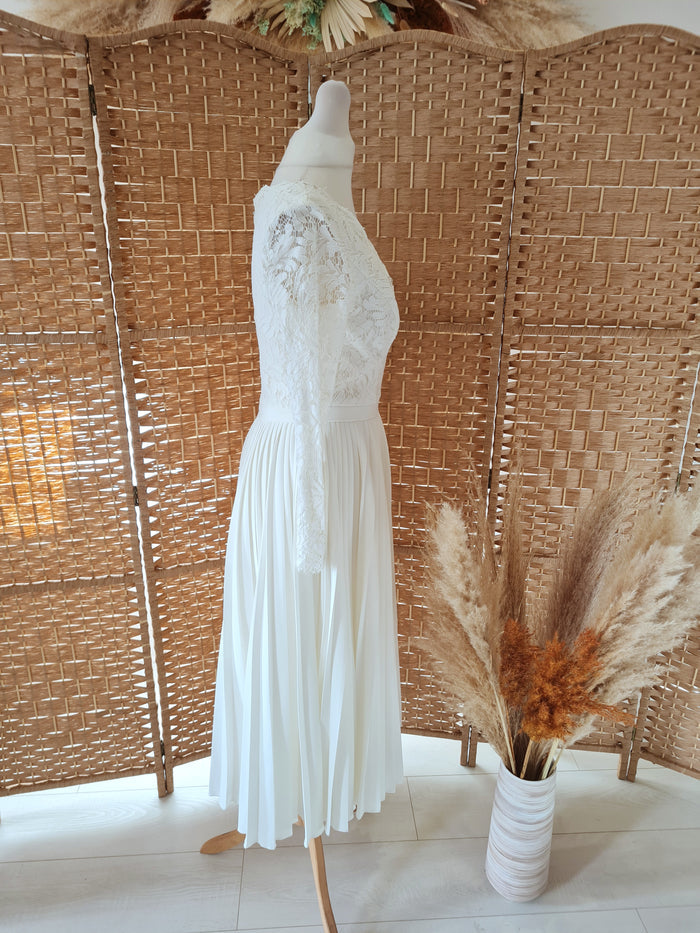 The 8th Sign White Pleat Dress 10