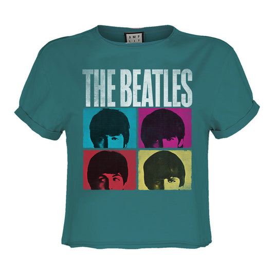 The Beatles Crop Top T Shirt - Hard Days Night Amplified