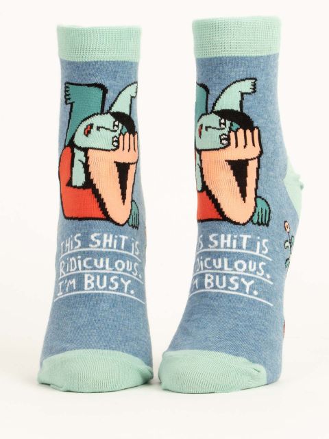 This Shit Is Ridiculous. I'M Busy. W-Ankle Socks BLUEQ