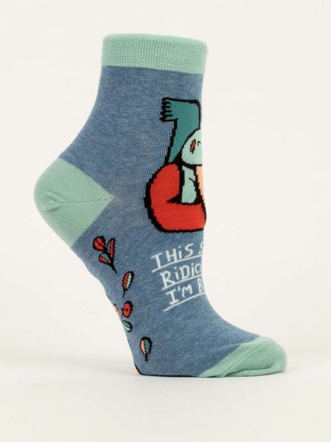 This Shit Is Ridiculous. I'M Busy. W-Ankle Socks BLUEQ
