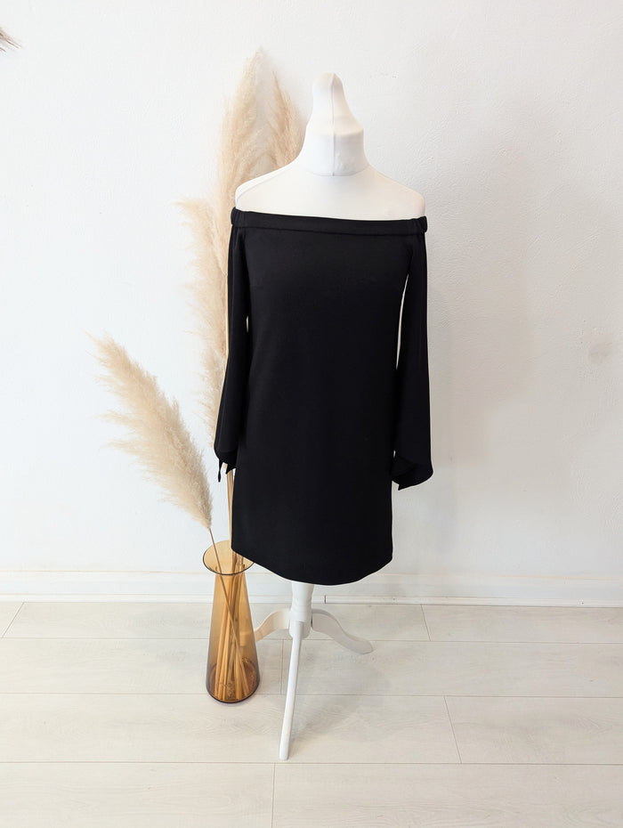 Tibi Black Off Shoulder Dress Size 10/12