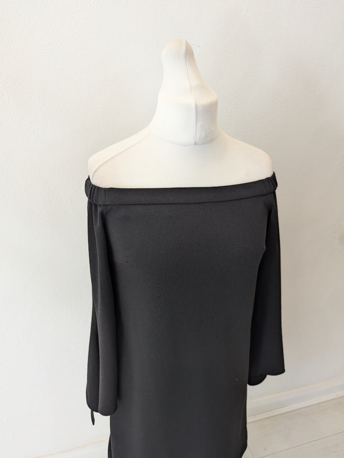 Tibi Black Off Shoulder Dress Size 10/12