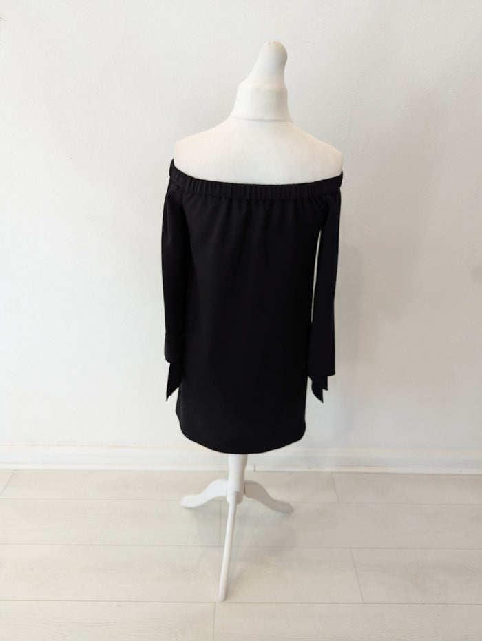 Tibi Black Off Shoulder Dress Size 10/12