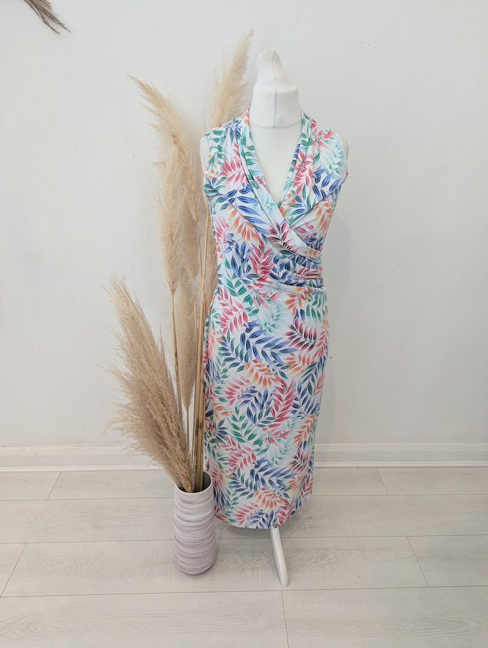 Tommy Bahama White Leaf Dress M