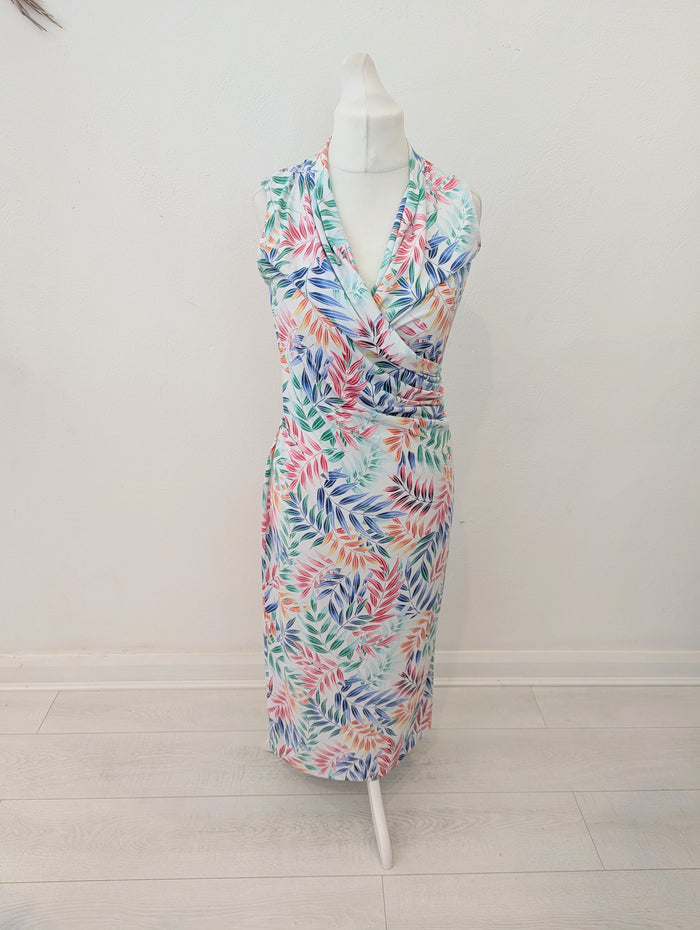 Tommy Bahama White Leaf Dress M