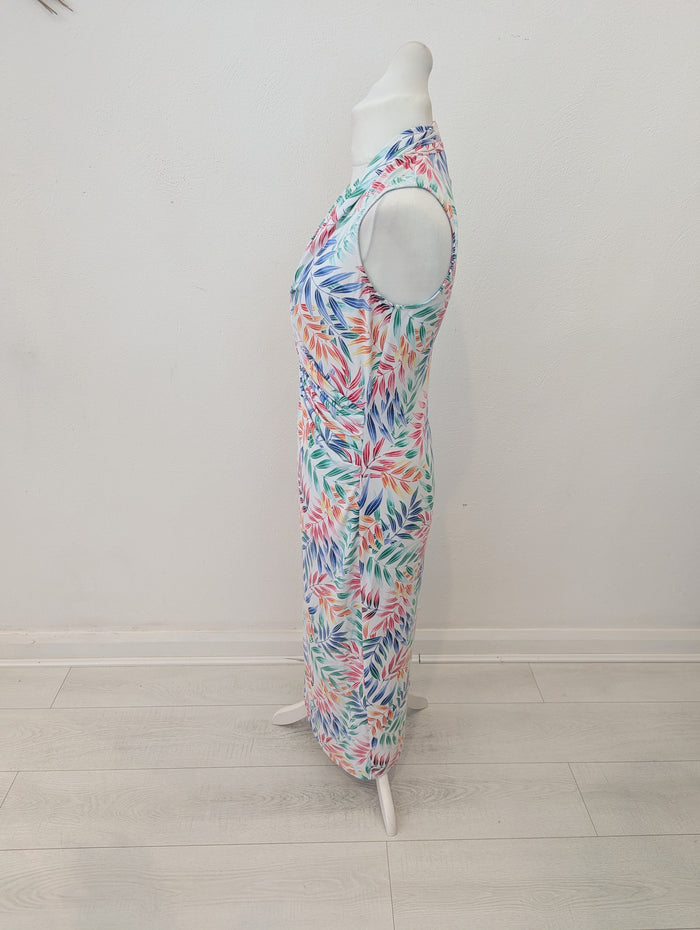 Tommy Bahama White Leaf Dress M