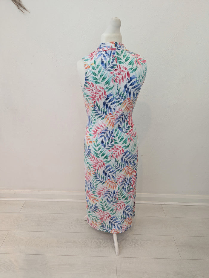Tommy Bahama White Leaf Dress M