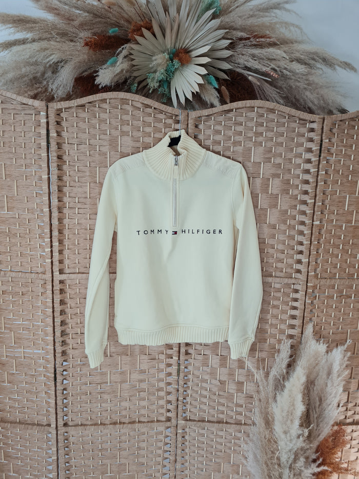 Tommy Hilfiger cream zip jumper S