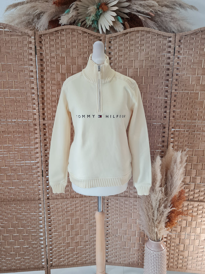Tommy Hilfiger cream zip jumper S