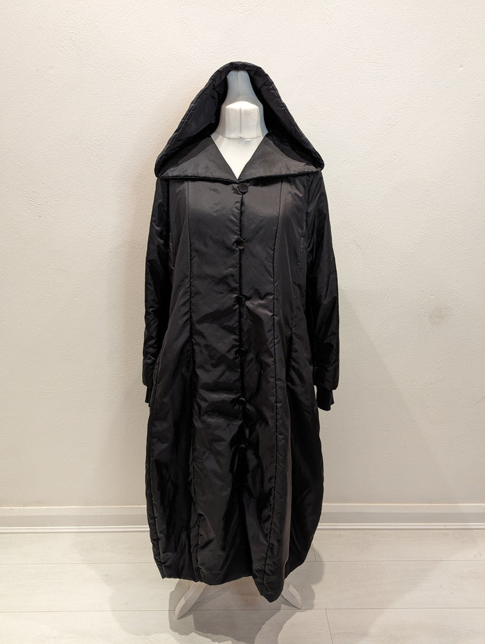TOMO black quilted coat L