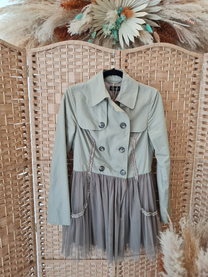 Topshop beige tulle bottom coat 8