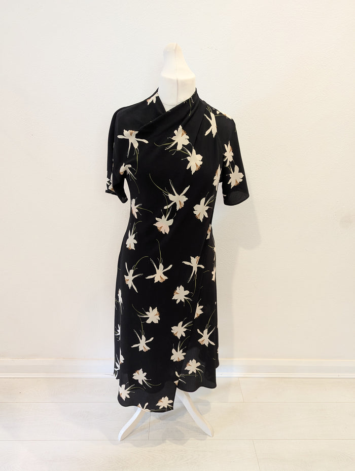 Topshop Black Cream Flower Dress 12